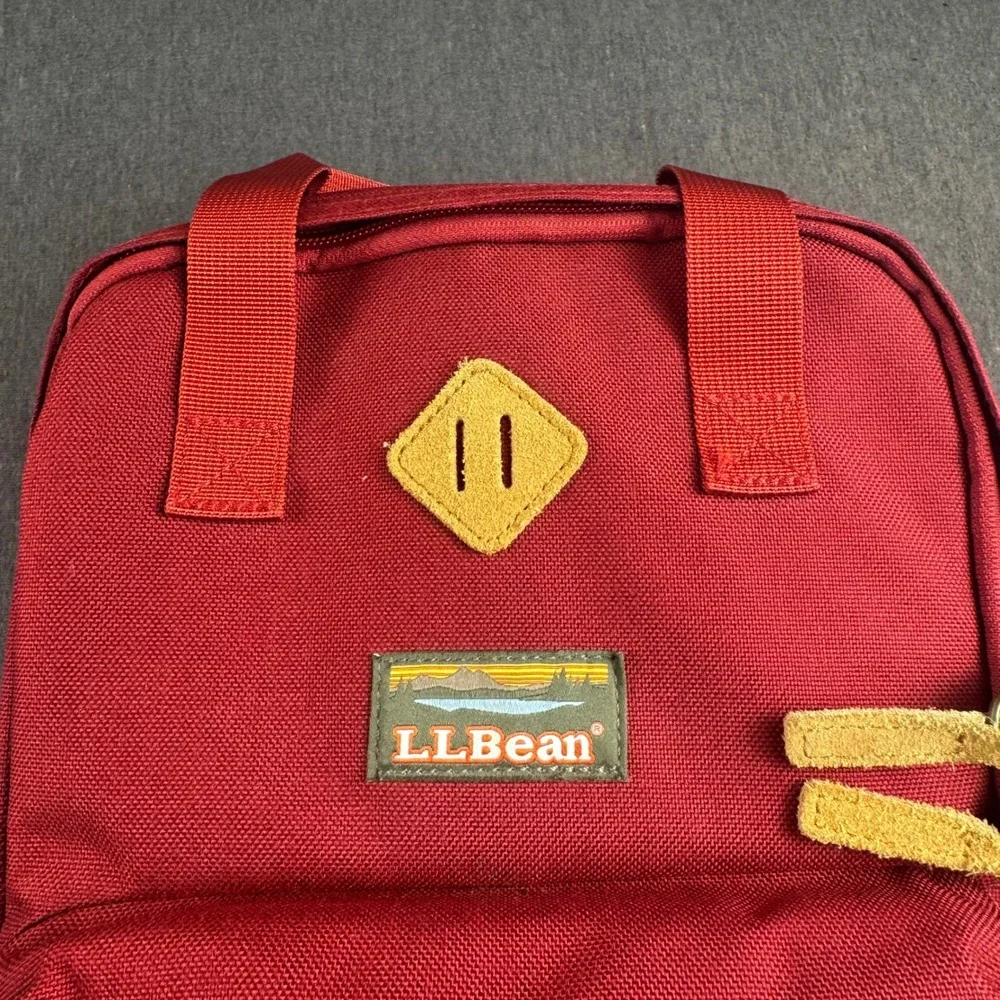 LL Bean Continental Rucksack Red Canvas LUNCHPACK LUNCH Bag Travel Daypack